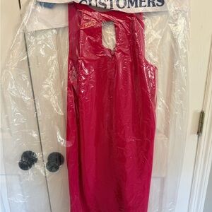 Nicole Miller Hot Pink Sleeveless Keyhole Dress